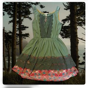 Matilda Jane Olive Dress with Floral Pattern